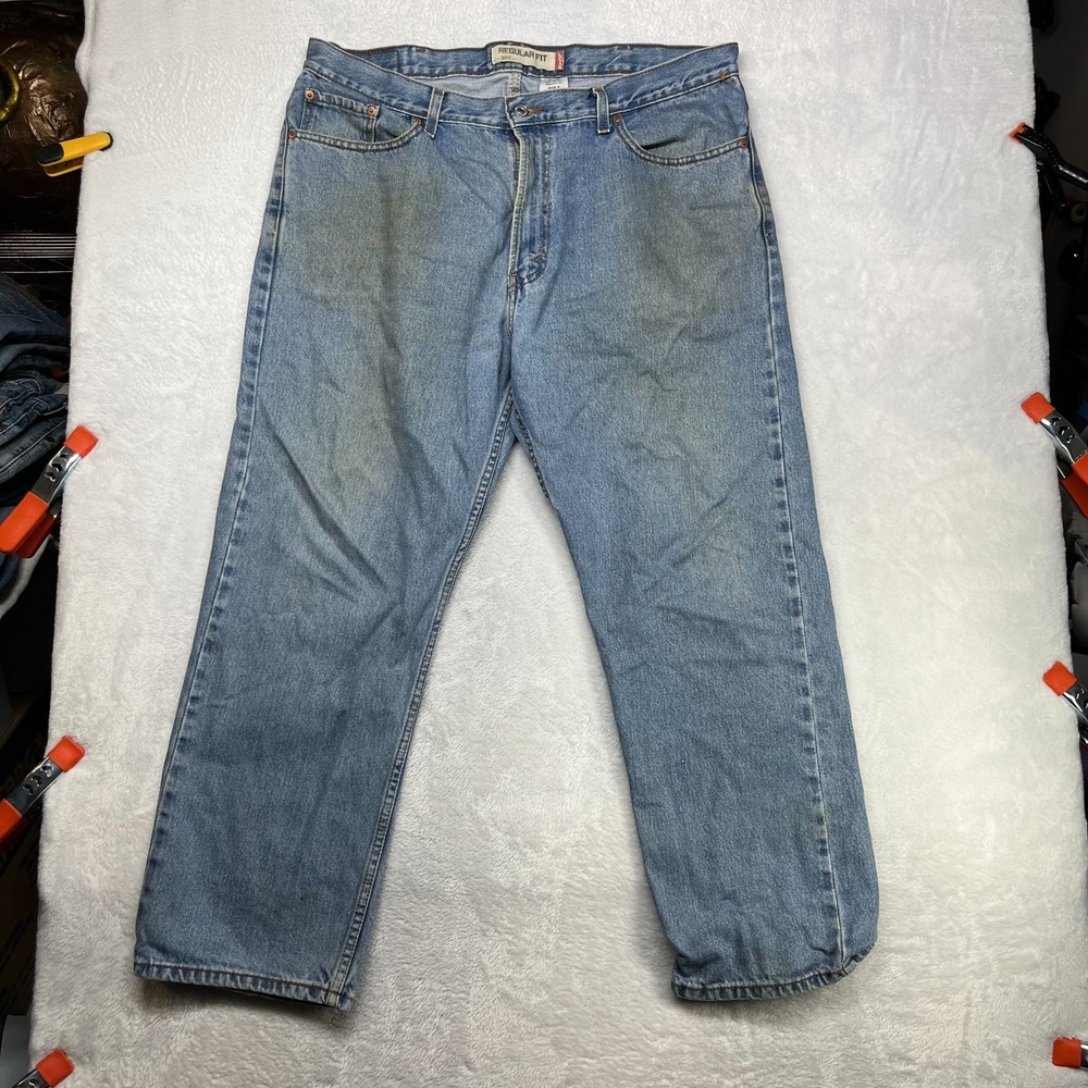 Levi's 505 Straight Jeans Men's Blue Denim Regular Fit Classic Zip Fly - 39X29